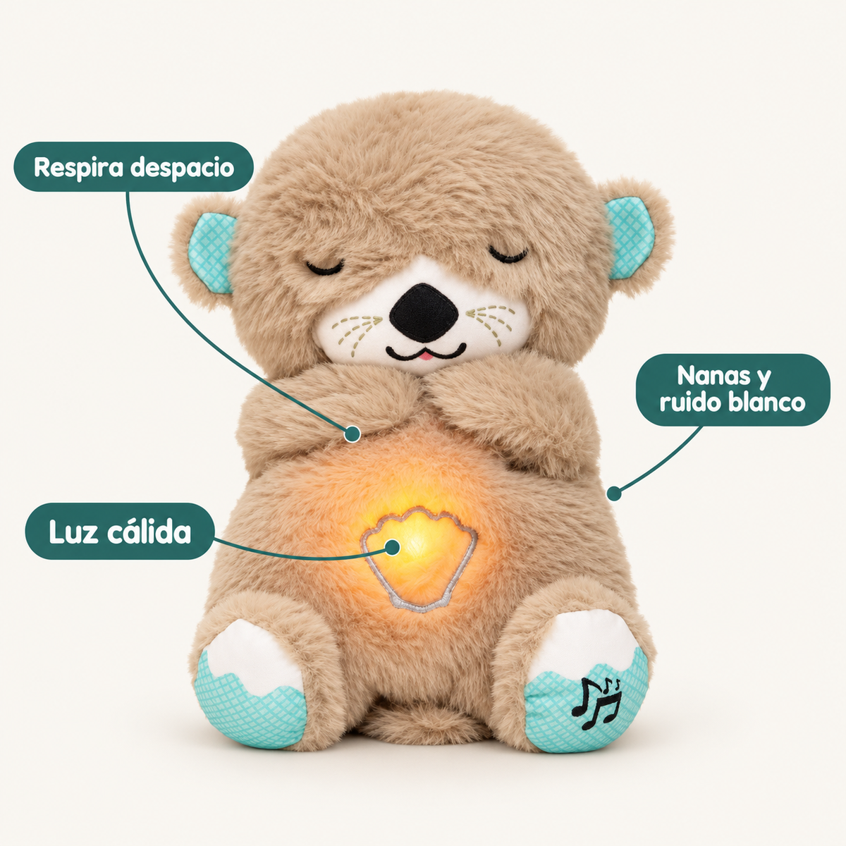 Bambinetto Duermebien – Peluche que respira con luz y nanas